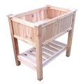 Pharmtec Cedar Raised Container Garden Planter with Bottom Shelf - Small 2436BS